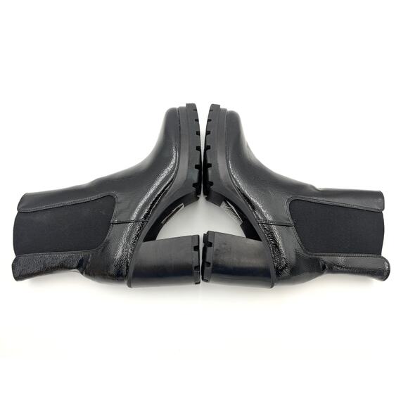 Top Woda West Lug Sole Platform Bootie Side Zip Women's Black Size US6.5 EU37 - Picture 10 of 13